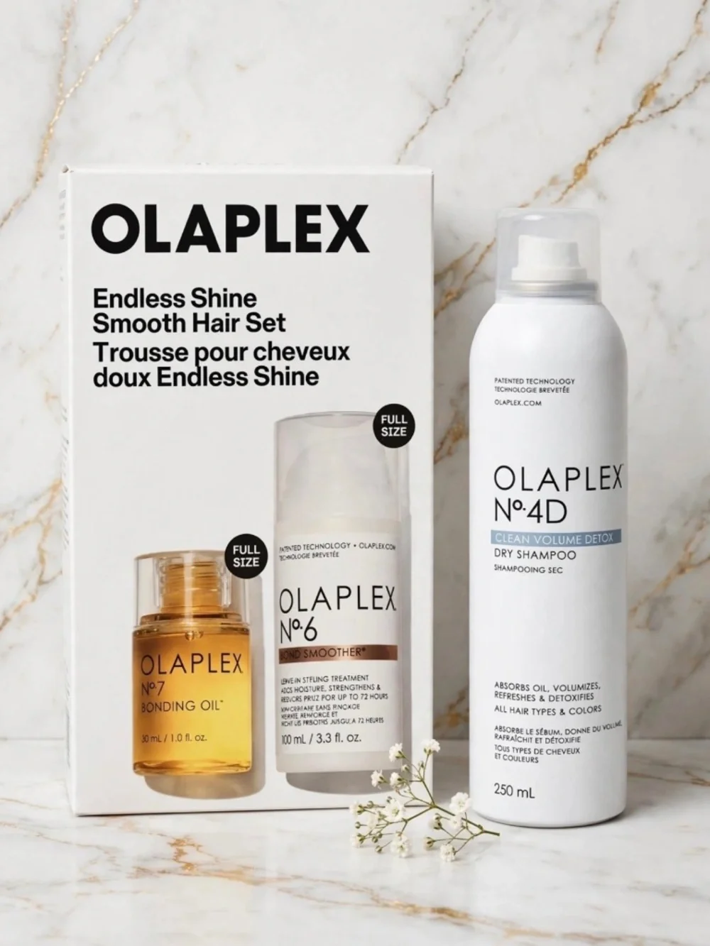OLAPLEX Bundle - Endless Shine Smooth Hair Set (No.7 + No.6 FULL SIZE) + No.4D